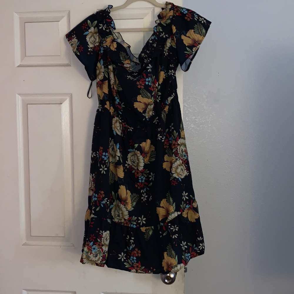 SHEIN floral dress w/ ruffles